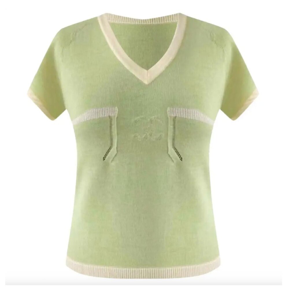 Vintage Chanel by Karl Lagerfeld Cruise Logo Cashmere T-shirt